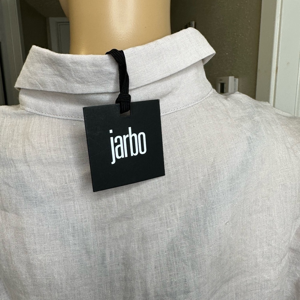 Jarbo Button Down Shirt White Cotton Blend Long Sleeve size 2. US medium - Picture 6 of 16